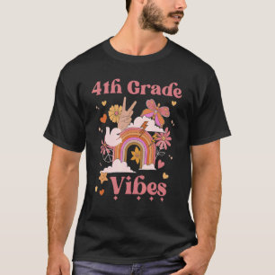 Grade Vibes School Groovy Retro Girl Boho Rain T-Shirt
