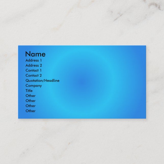 Gradient79629510, Name, Adresse 1, Adresse 2, C... Visitenkarte (Vorderseite)