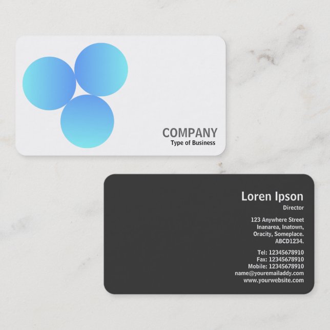 Gradient 3 Circles v3 01 Business Card Visitenkarte (Vorne/Hinten)
