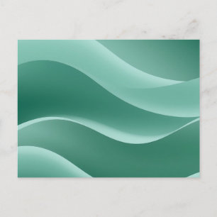 Gradient Aquamarin grüne Abstrakte Waves Modernes Postkarte