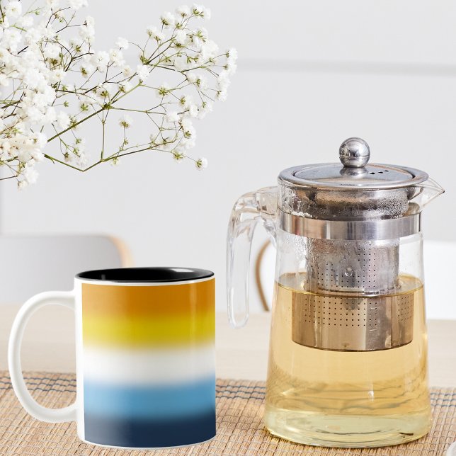 Gradient AroAce Pride Flag - farbenfrohe AroAce-Fl Zweifarbige Tasse (Von Creator hochgeladen)