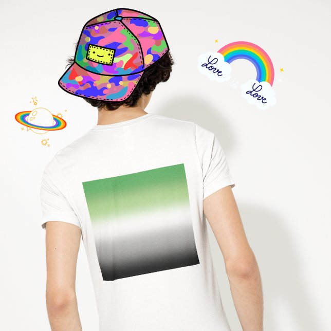 Gradient Aromantic Flag - farbenfroher, aromantisc T-Shirt (Von Creator hochgeladen)
