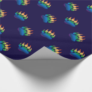 Gradient Bärentatzen-Regenbogenflagge Geschenkpapier