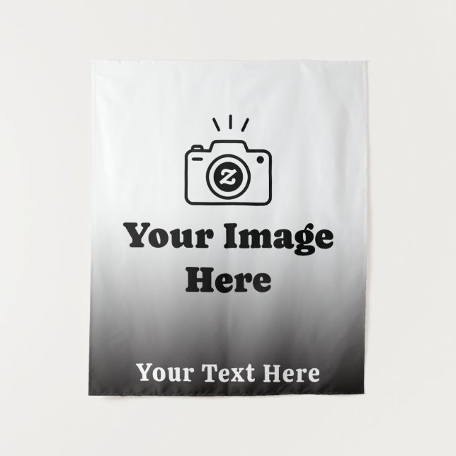 Gradient Benutzerdefinierter Text und Bild Wandteppich (Vorderseite)