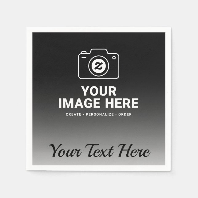 Gradient Bild und Text Serviette (Vorderseite)