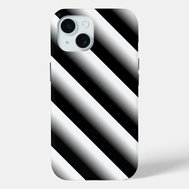 Gradient Black Gray and White Stripes Case-Mate iPhone Hülle (Rückseite)