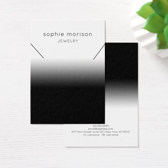 Gradient Black n White Necklace Display Card (Schreibtisch)