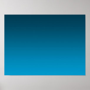 Gradient Blau - hell bis tief   Stimmungs-Hintergr Poster