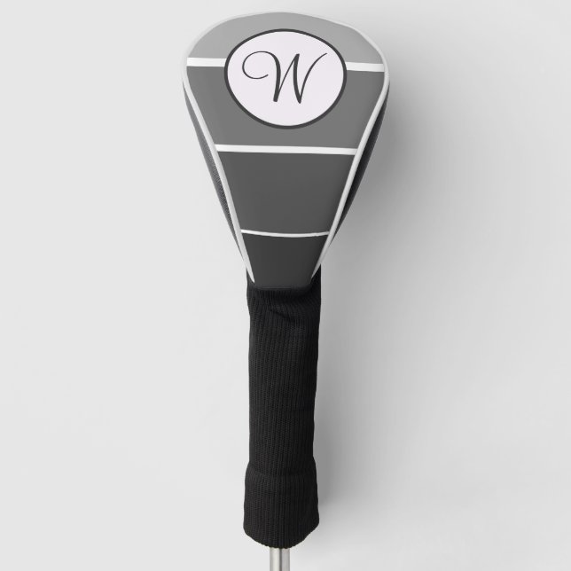Gradient Block Modernes Monogramm Golf Headcover (Vorderseite)