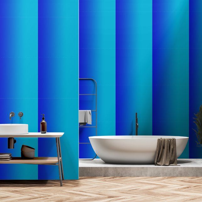 Gradient Blue to Aqua Abstrakt Tapete (Badezimmer)
