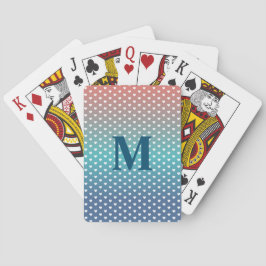 Gradient Blue und Orange Simple Hearts Pattern Spielkarten