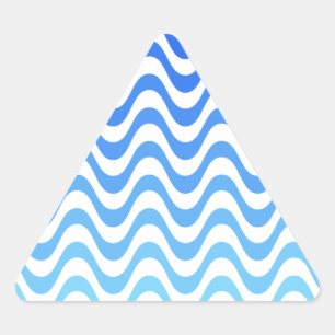 Gradient Blue Waves Dreieckiger Aufkleber