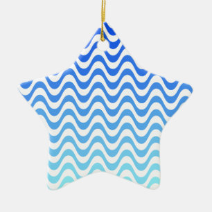 Gradient Blue Waves Keramikornament