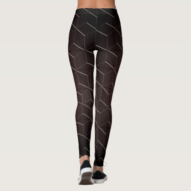 Gradient Brown Style Geometrie Nahtloses Muster Leggings (Rückseite)