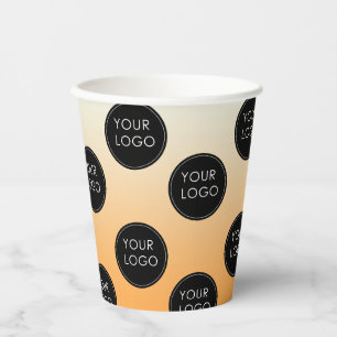 Gradient Business Logo Ombre Company Orange Pappbecher