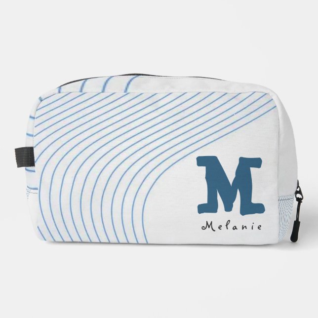 Gradient dynamic curve Abstract minimal Monogram  Waschbeutel (Vorderseite)