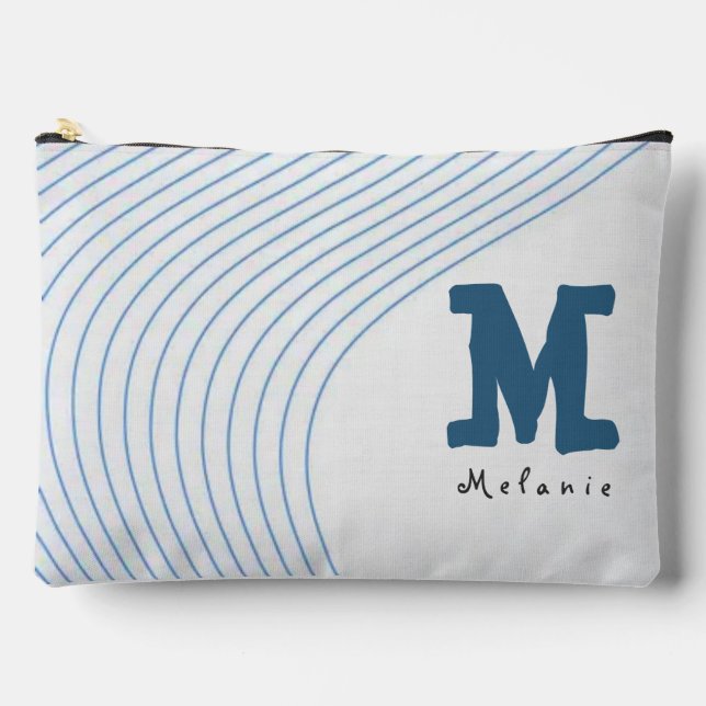 Gradient dynamic curve Abstract minimal Monogram  Zubehörtasche (Vorderseite)