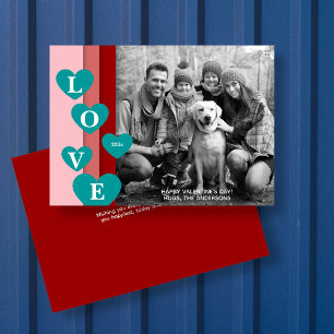 Gradient Edge Hearts Saint Valentin Carte photo