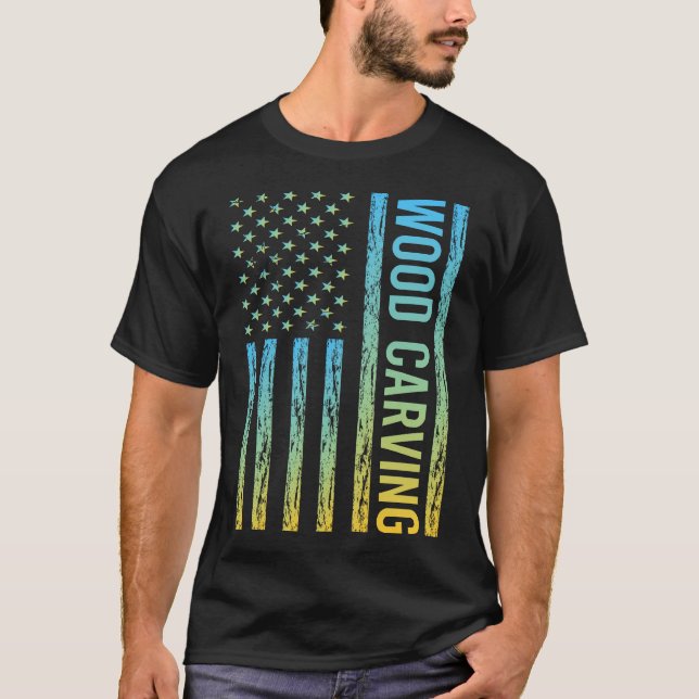 Gradient Flag 02 Holzschnitzerei T-Shirt (Vorderseite)