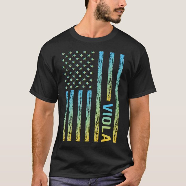 Gradient Flag 02 Viola Violist T-Shirt (Vorderseite)
