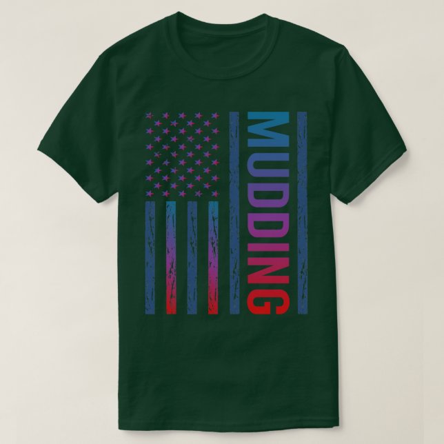 Gradient Flag Mudding Mud Bogging T-Shirt (Design vorne)