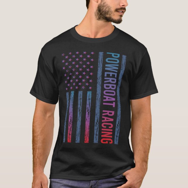 Gradient Flag Powerboat Racing T-Shirt (Vorderseite)