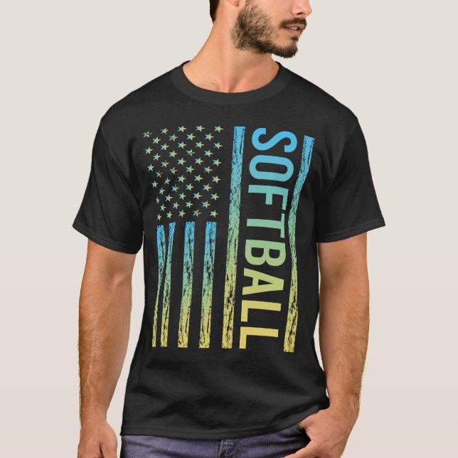 Gradient Flag Softball T-Shirt (Vorderseite)