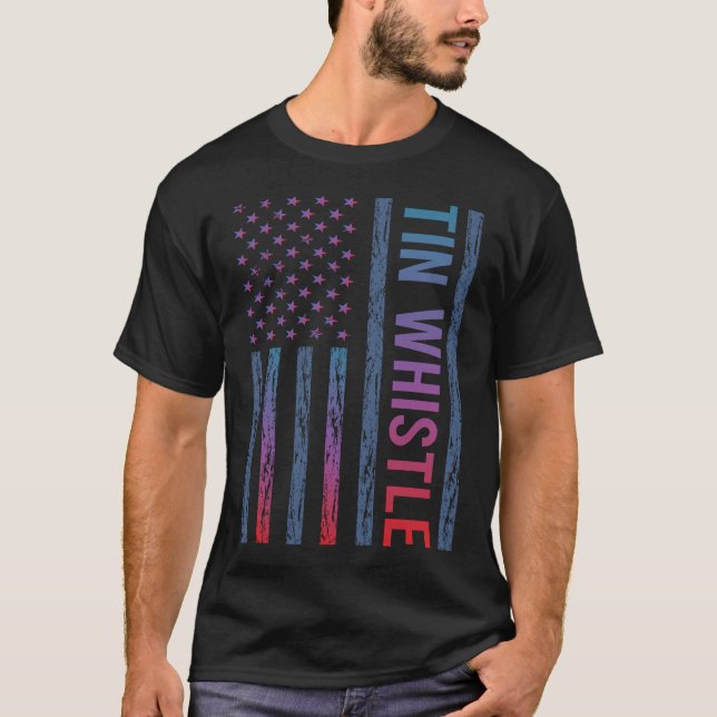 Gradient Flag Tin Whistle Flageolet T-Shirt (Vorderseite)