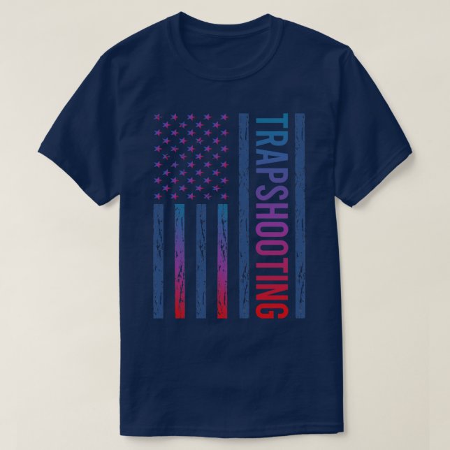 Gradient Flag Trapshot Fallen Shooting Clay Targ T-Shirt (Design vorne)