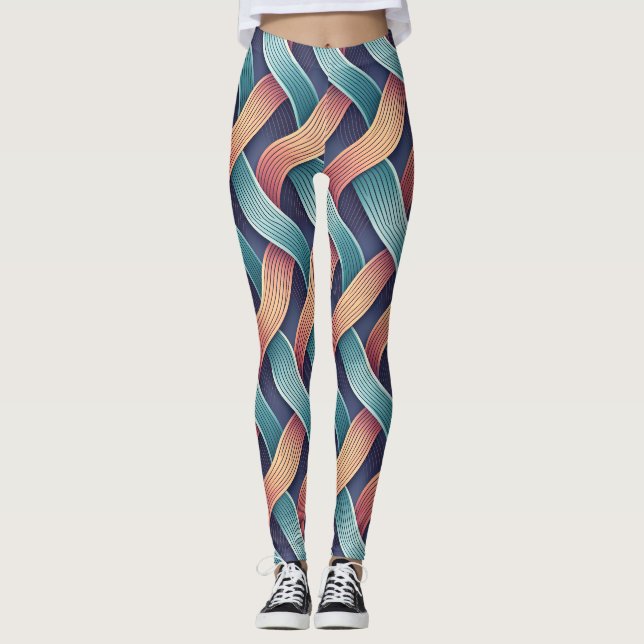 Gradient-Fluss-Illusion | Nahtloses abstraktes 3D Leggings (Vorderseite)