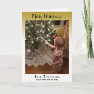 Gradient Gold Classy Frohe Weihnachtsfamilie Foto Karte