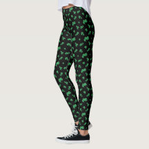 Gradient Green Irish Kleeblatt Pattern auf Black