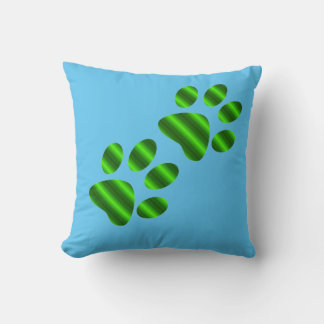 Gradient Green Paws Kissen
