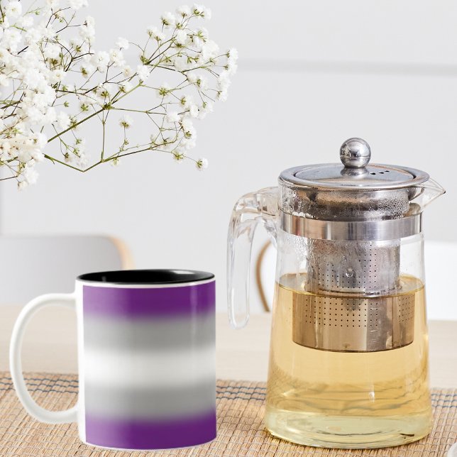 Gradient Greysexual Prilag - Graue Sexualflagge Zweifarbige Tasse (Von Creator hochgeladen)