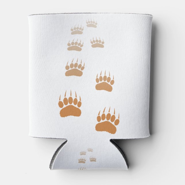 Gradient Grizzly Bär Paw Print Dosenkühler (Vorderseite)