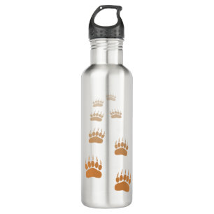 Gradient Grizzly Bär Paw Print Edelstahlflasche