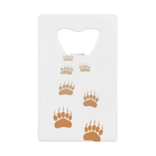 Gradient Grizzly Bär Paw Print Geldbeutel Flaschenöffner