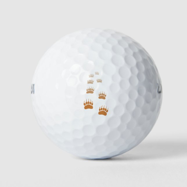 Gradient Grizzly Bär Paw Print Golfball (Vorderseite)