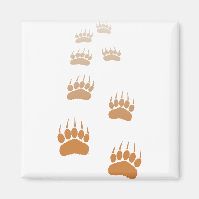 Gradient Grizzly Bär Paw Print Magnet (Vorne)