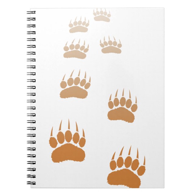 Gradient Grizzly Bär Paw Print Notizblock (Vorderseite)