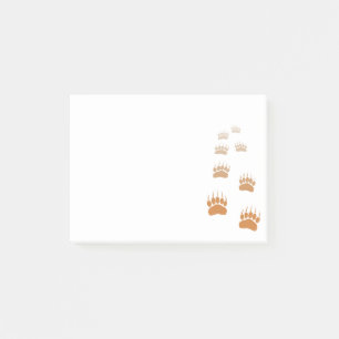 Gradient Grizzly Bär Paw Print Post-it Klebezettel