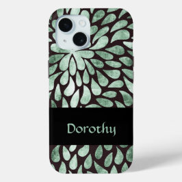 Gradient grüne Blätter auf schwarz Case-Mate iPhone Hülle