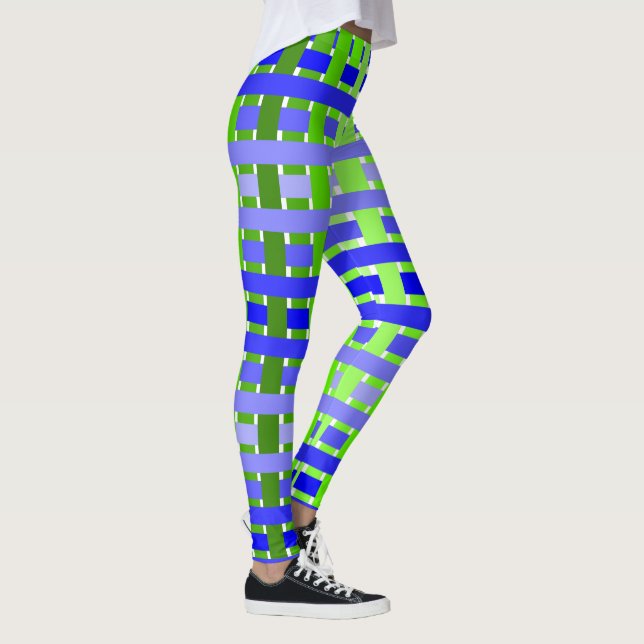 Gradient Kariert blau Leggings (Rechts)
