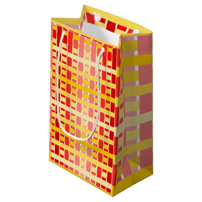 Gradient Kariert Kleine Geschenktüte (Vorderseite Schrägansicht)