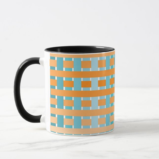 Gradient Kariert Orange Tasse (Links)