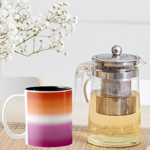 Gradient Lesben-Stolzflagge – Lesbenflagge Zweifarbige Tasse