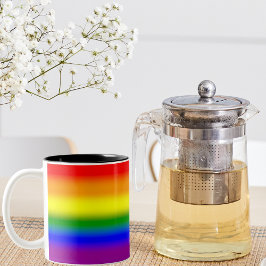 Gradient LGBTQ+ Rainbow Prilag Flag - Regenbogenfl Zweifarbige Tasse