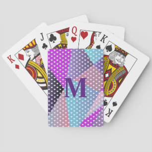 Gradient Lila Geometrisches Einfaches Herzen Muste Spielkarten