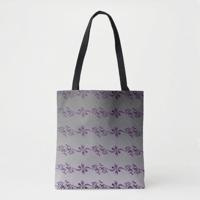 Gradient Lila Stripteppichmuster Tasche (Vorderseite)