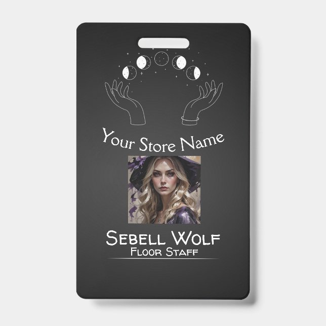 Gradient Moon Phase Employee Abzeichen Ausweis (Vorderseite)